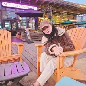 Free People Brown and Cream Teddy Jacket